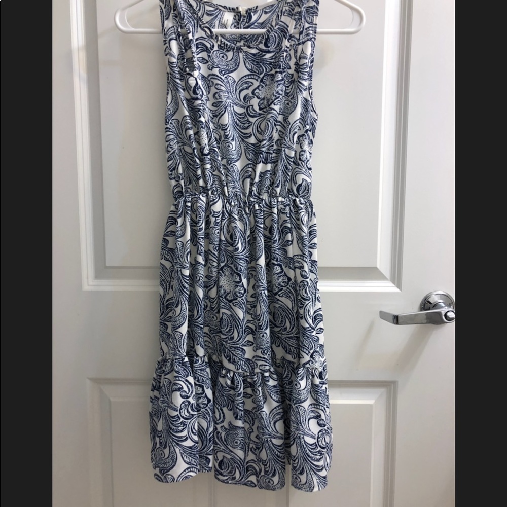 Etro-style printed shirred mini sleeveless dress